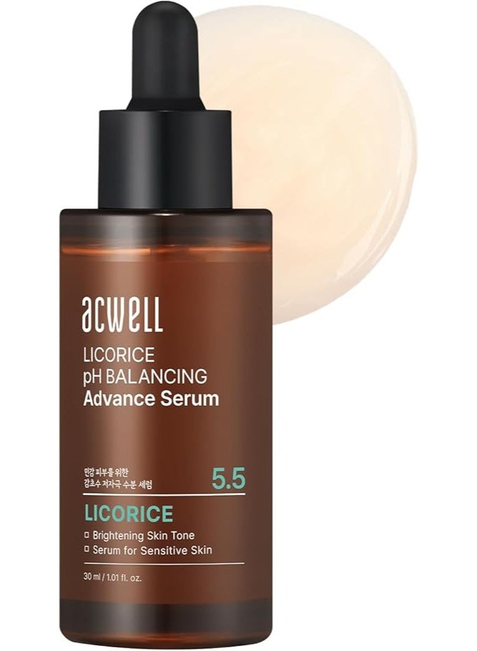 ACWELL Licorice pH Balancing Advanced Facial Serum Ampoule 30ml | Brightening Serum for Dark Spots & Acne | Reduces Blemishes & Fine Lines | Lightweight K-Beauty Formula for Radiant, Glowing Skin - Image 1