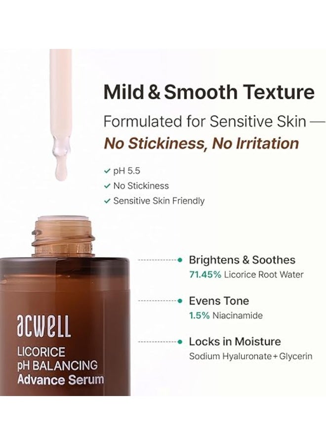 ACWELL Licorice pH Balancing Advanced Facial Serum Ampoule 30ml | Brightening Serum for Dark Spots & Acne | Reduces Blemishes & Fine Lines | Lightweight K-Beauty Formula for Radiant, Glowing Skin - Image 5