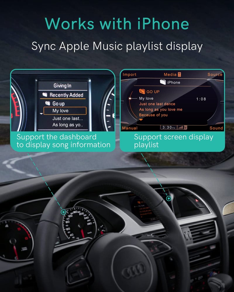 CHOOCL محول السيارة CHOOCL Bluetooth 5.0 aptX-HD متوافق مع Audi AMI MMI و Mercedes Media Interface و Volkswagen MDI Connector (A2-Audi2G) - Image 4