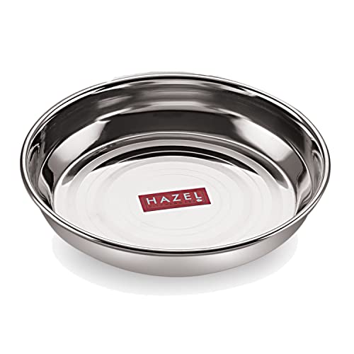 HAZEL Stainless Steel Plates Set for Halwa Serving | Small Steel Plates for Snacks | Breakfast Plates, 200 ML, Set of 4 - Image 2