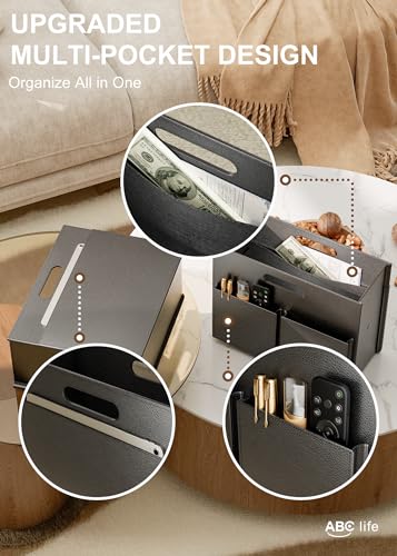 ABC life Magazine Holder Stable Magazine Rack Floor, Foldable PU Leather Newspaper Book Storage Basket Box, Upgraded Magazine File Folder Organizer Free Standing, for Living Room Home Office, Black - Image 3