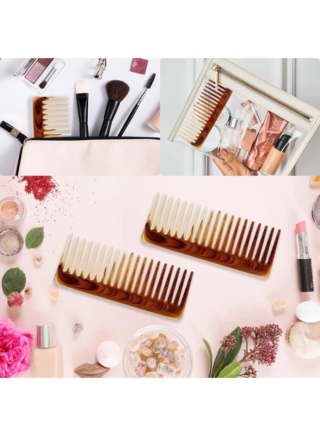 Carede Large Detangling Comb for Curly, Thick Hair - 2PCS Wide Tooth Shower Combs, No Handle, Brown - Image 4