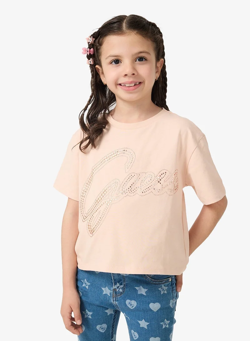 GUESS Kids Slogan Crew neck T-Shirt
