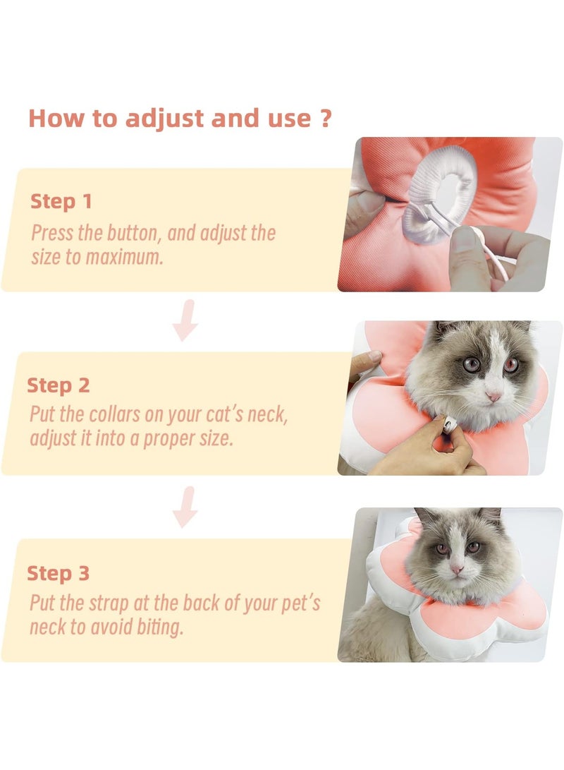 Generic Cat Cone Collar Waterproof and Soft Cone Collars for Cat Wound Healing Protective Cone After Surgery Elizabethan Collars for Kitten Pets Stop Licking Cat Recovery E Collar for Cats Collar for Small Dogs Cat Neck Cone Alternative for Cats Kittens(pink）  - Image 5
