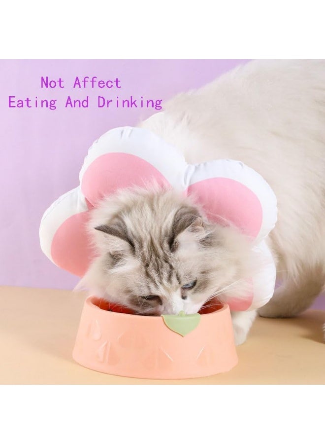 Generic Cat Cone Collar Waterproof and Soft Cone Collars for Cat Wound Healing Protective Cone After Surgery Elizabethan Collars for Kitten Pets Stop Licking Cat Recovery E Collar for Cats Collar for Small Dogs Cat Neck Cone Alternative for Cats Kittens(pink）  - Image 2