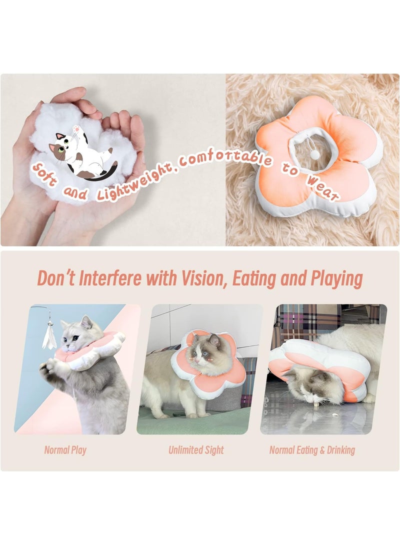 Generic Cat Cone Collar Waterproof and Soft Cone Collars for Cat Wound Healing Protective Cone After Surgery Elizabethan Collars for Kitten Pets Stop Licking Cat Recovery E Collar for Cats Collar for Small Dogs Cat Neck Cone Alternative for Cats Kittens(pink）  - Image 3