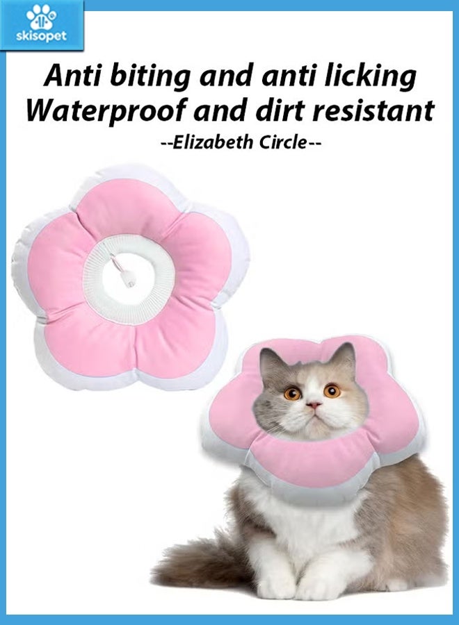 شيزوبيت طوق طبي للكلاب طوق مخروطي للقطط، طوق مخروطي ناعم ومقاوم للماء لشفاء جروح القطط، مخروطي واقي بعد الجراحة، طوق إليزابيثي للقطط الأليفة الصغيرة، يمنع لعق القطط، طوق إلكتروني للقطط، طوق للكلاب الصغيرة، بديل مخروطي لرقبة القطط للقطط الصغيرة طوق للقطط(وردي) - Image 1