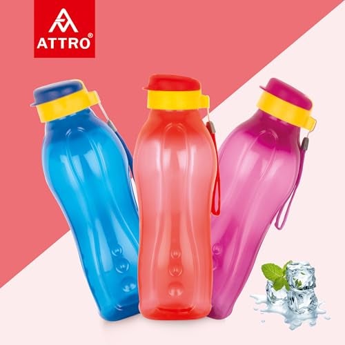 ATTRO Drinkware Gym 2L BPA-Free Water Bottle with Leak-Proof Flip-Top Cap, Nylon Strap and Stylish for Daily Hydration- Red Set of 2, Plastic - Image 3