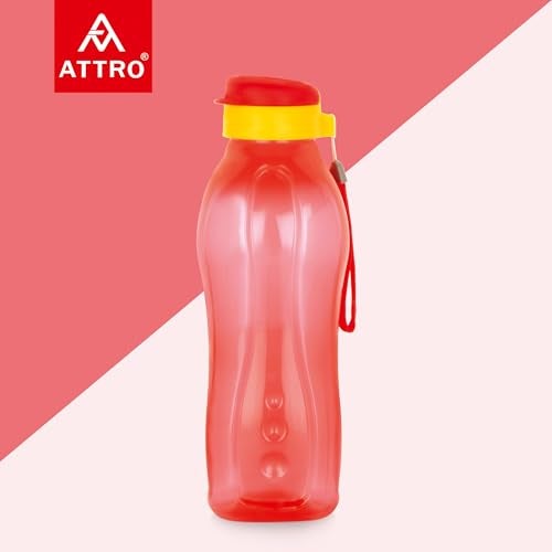 ATTRO Drinkware Gym 2L BPA-Free Water Bottle with Leak-Proof Flip-Top Cap, Nylon Strap and Stylish for Daily Hydration- Red Set of 2, Plastic - Image 5