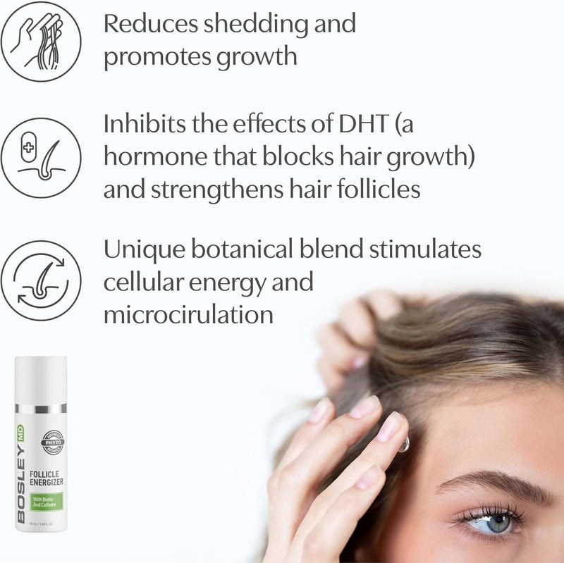 BosleyMD Healthy Hair & Scalp Follicle Energizer with Biotin and Caffeine - 30 mL - Image 3