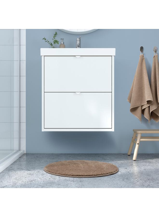 Zaboon Bath Mat, Beige Round, 55 Cm - Image 4