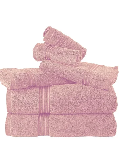 Bliss Casa 6 Pieces Towel Set - 2 Bath Towels 2 Hand Towels and 4 Washcloths 600 GSM Combed Cotton Highly Absorbent Towels for Bathroom Shower Towel