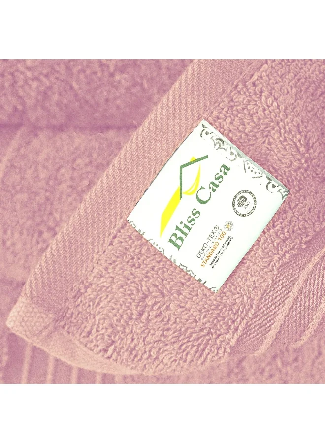 Bliss Casa 6 Pieces Towel Set - 2 Bath Towels 2 Hand Towels and 4 Washcloths 600 GSM Combed Cotton Highly Absorbent Towels for Bathroom Shower Towel