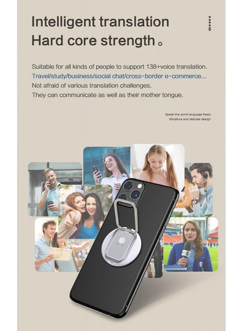 Portable Translator -"Speak Freely" Magnetic Suction Model Available on Both Android and IOS Systems【138+ Supported Languages】【Gather Chat GPT Al Speech Translation Engine】Black Translator - Image 4