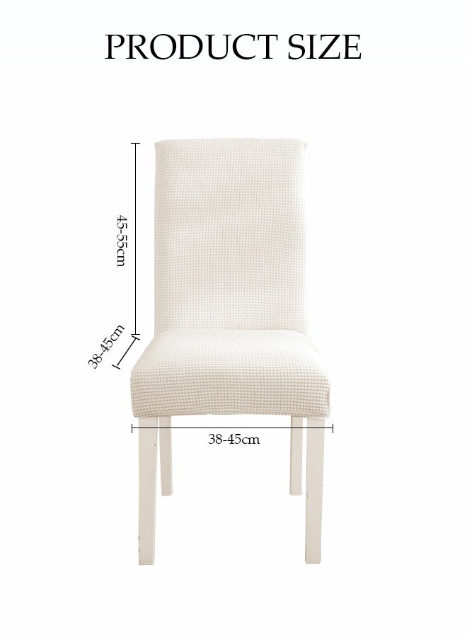 DUNISO 4 Pcs Stretch Dining Chair Covers,Thick Dining Chair Protective Cover,  Multifunctional Anti Fouling Stool Cover, Detachable And Washable, Suitable For Kitchen, Ceremony, Wedding, Banquet, Hotel, White  - Image 3