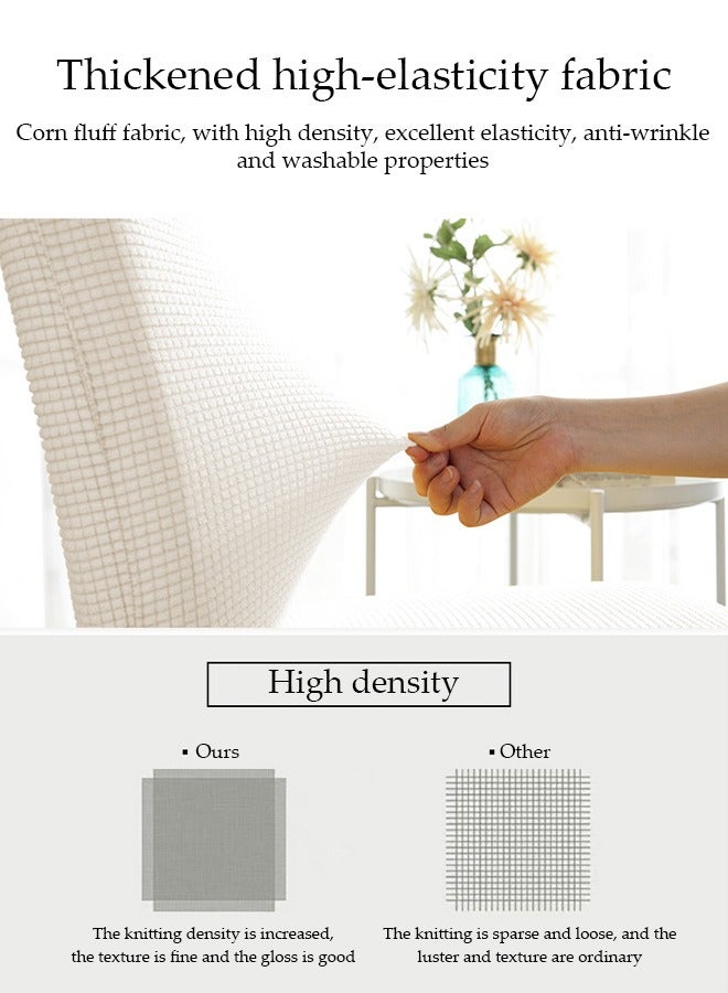DUNISO 4 Pcs Stretch Dining Chair Covers,Thick Dining Chair Protective Cover,  Multifunctional Anti Fouling Stool Cover, Detachable And Washable, Suitable For Kitchen, Ceremony, Wedding, Banquet, Hotel, White  - Image 4