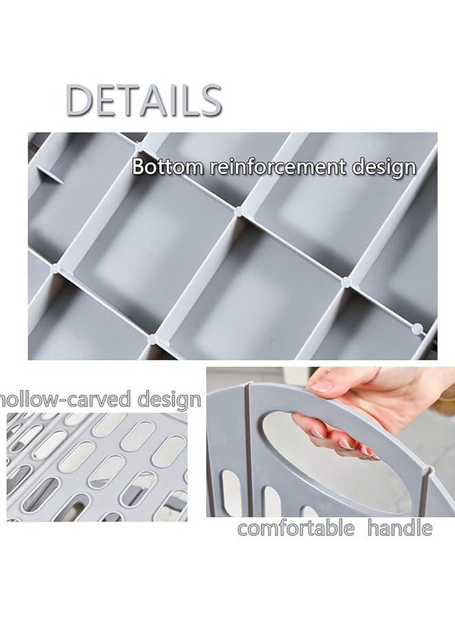 Large Collapsible Clothes Hamper, Folding Laundry Hamper, Foldable Clothes Laundry Basket Hamper High Capacity, Plastic Storage Laundry Box with Dual Handles, Toys Organizer Storage Bin Gray - Image 3