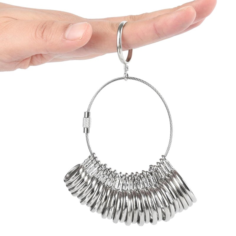 NuLink Ring Sizer Measuring Tool Stainless Steel Finger Rings Gauge 0-13 Sizing Measuring with Half Size 27 Pcs - Image 4