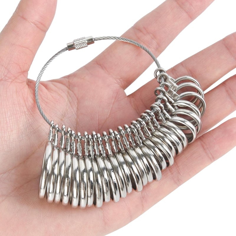 NuLink Ring Sizer Measuring Tool Stainless Steel Finger Rings Gauge 0-13 Sizing Measuring with Half Size 27 Pcs - Image 5