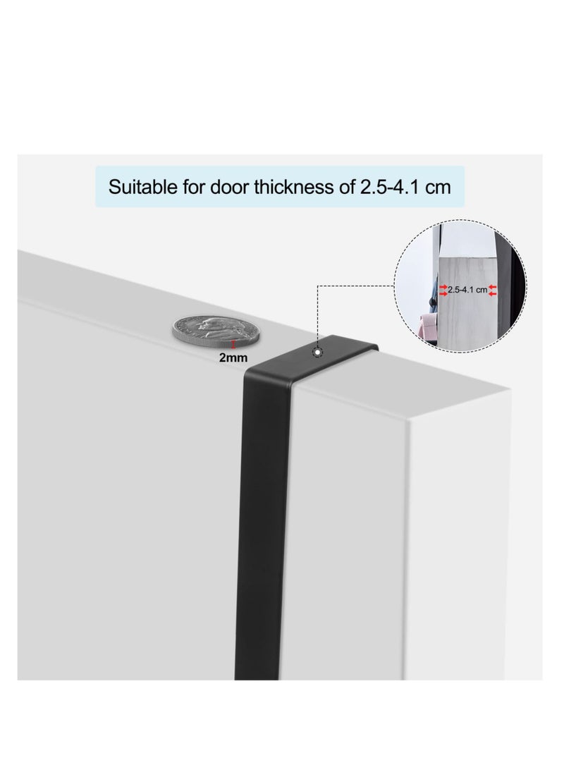 Over The Door Hooks, Retractable Stainless Steel Over The Door Hanger with 6 Hooks, Hanging Organizer Over The Door Towel Rack for Coat, Hats, Clothes, Towels - Image 3