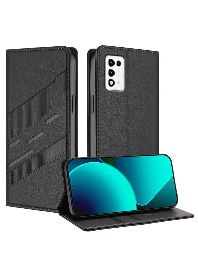 The Bros Case For ZTE Libero 5G III Embossed Multi-functional Wallet Retro Leather Phone Case