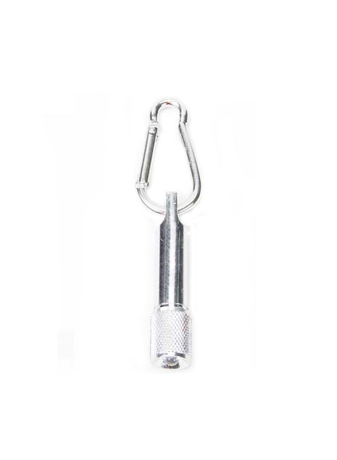 Outdoor Camping Mountaineering Strong Light Mini Flashlight Aluminum Alloy Small Flashlight Household Keychain Lamp Gift Flashlight-Color:Silver  - Image 1