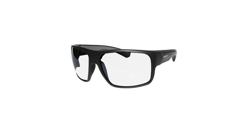 BOMBER Safety Glasses for Men, Matte Black frame with Clear Safety Lens, Non-Slip Gray Foam Lining, Guaranteed ANSI Z87+ Compliant - MA101 - Image 1