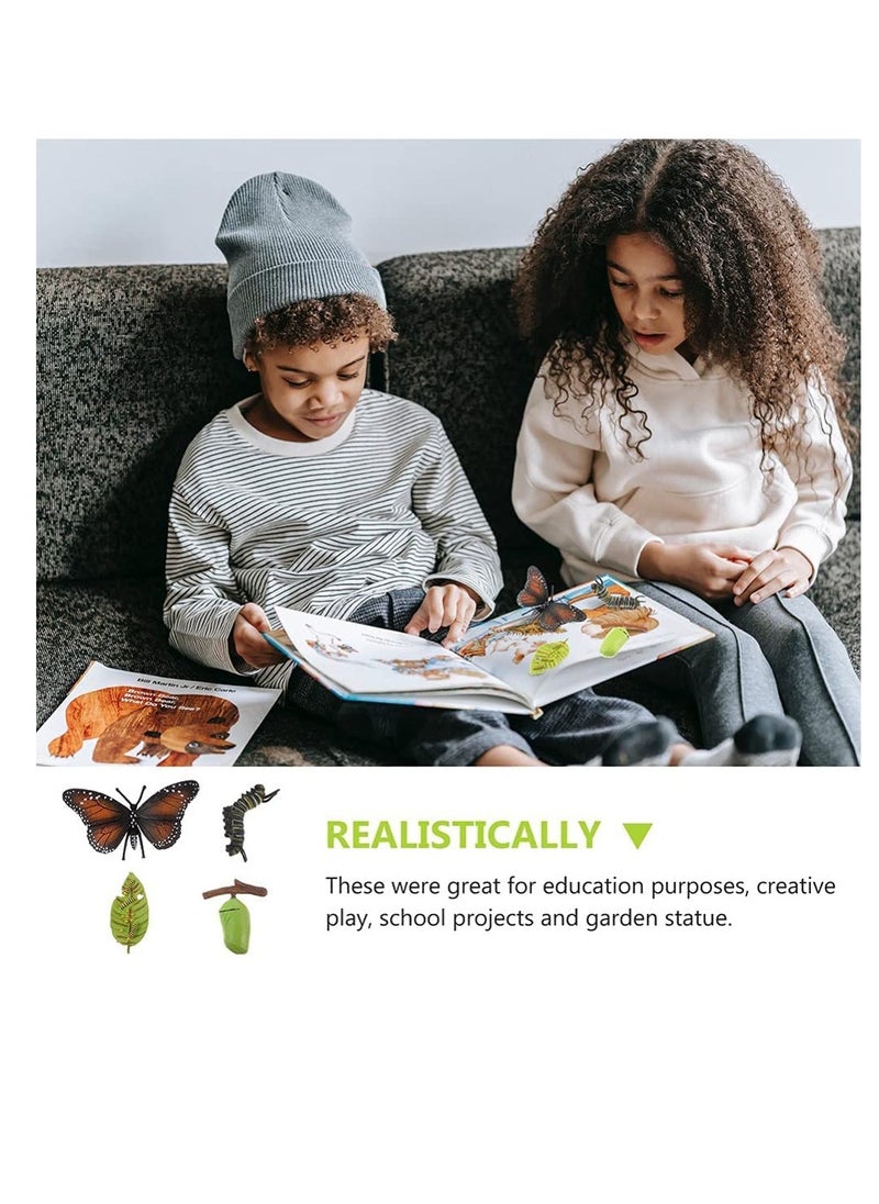Excefore - Insect Life Cycle Figures 2 Sets Life Cycle Figurines of a Monarch Butterfly and a Frog Realistic Education Insects Life Stages Figures Insect Growth Cycle Model Toy Preschool Cognition Playset - Image 1
