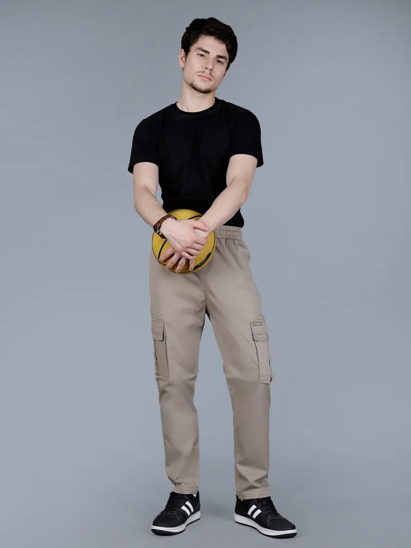 Fort Collins Fort Collins Men Solid Cargo Pants with Drawstring