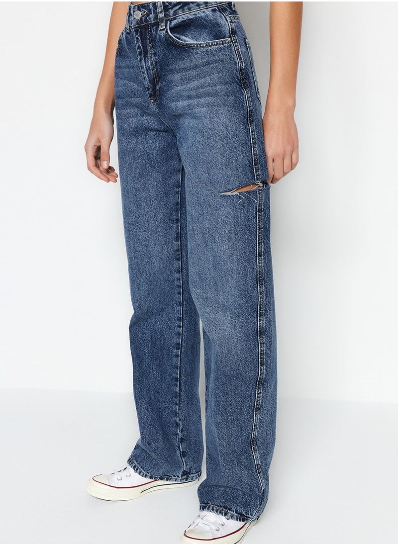 trendyol Ripped Wide Leg Jeans  - Image 5