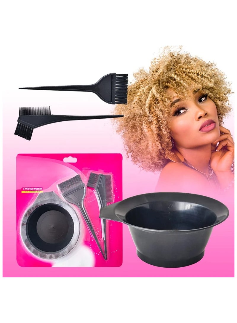 Professional Hair Dye Brush Kit,3 pieces with Mixing Bowl, Black 20.3cm Lenght - Image 1