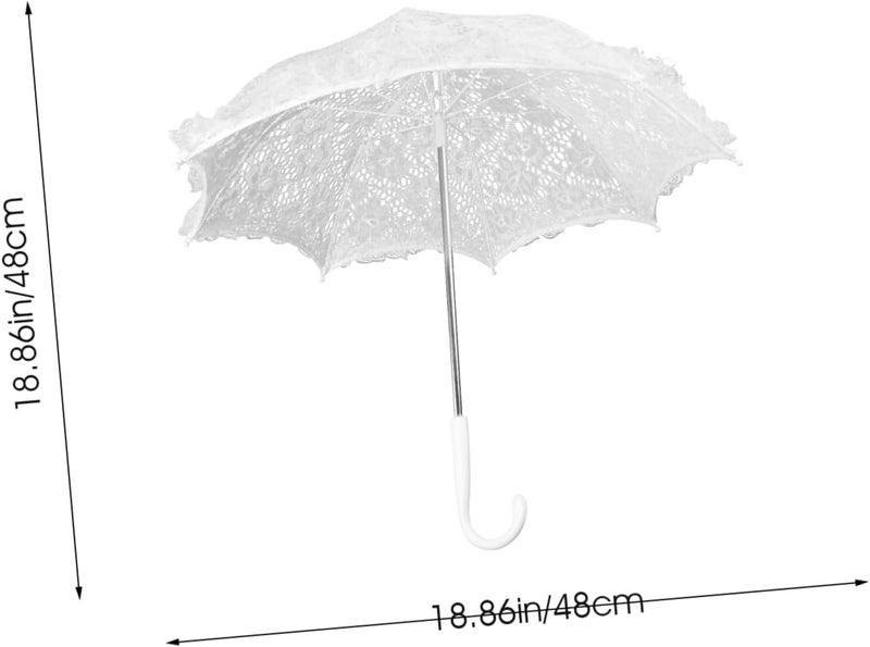 Veemoon White Lace Mini Decorative Umbrella for Elegant Performance Prop for Wedding Photography Special Occasions Versatile Craft Accessory for Boys - Image 2