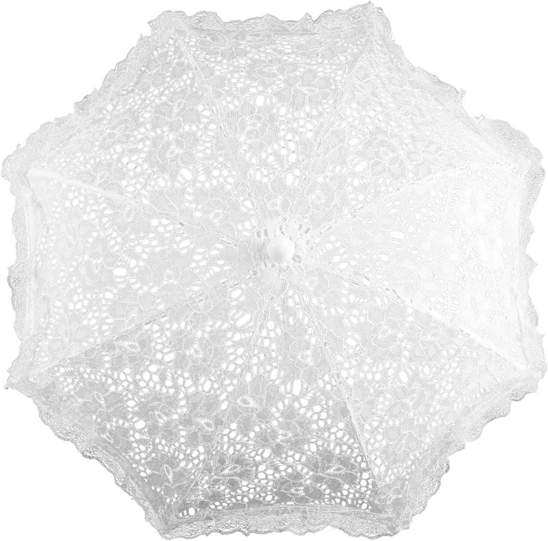 Veemoon White Lace Mini Decorative Umbrella for Elegant Performance Prop for Wedding Photography Special Occasions Versatile Craft Accessory for Boys - Image 1