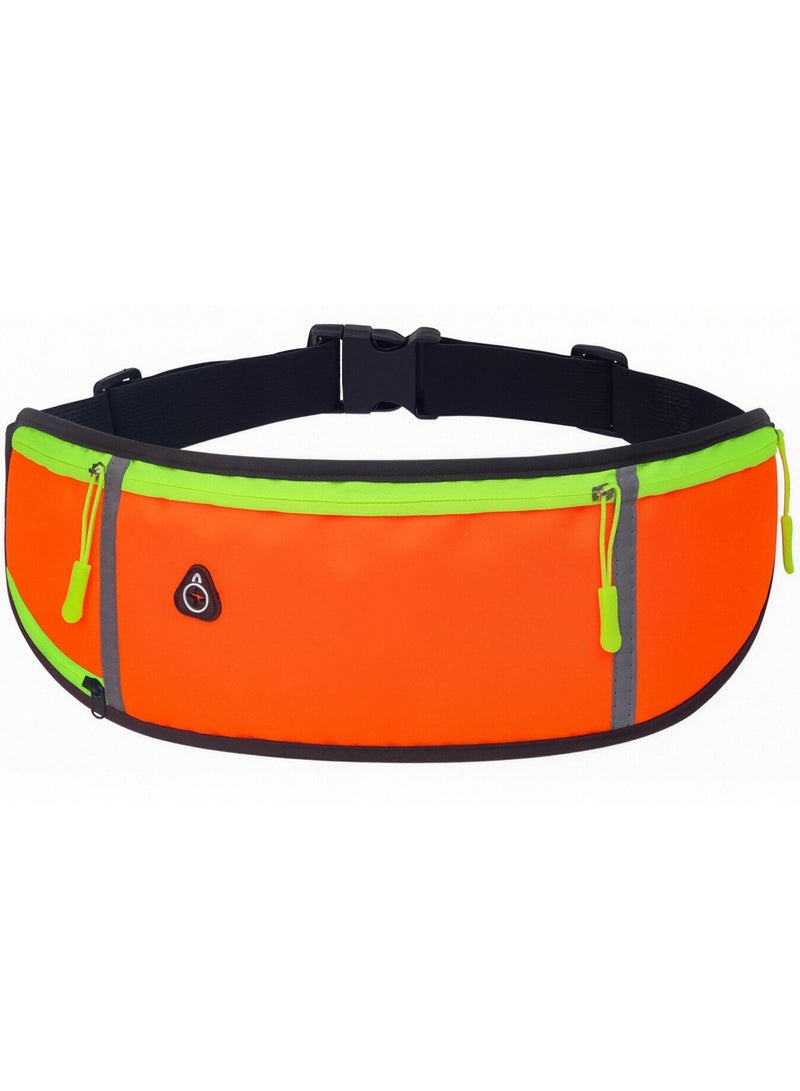 Sports Portable Running Waist Bag, Waist Pack Bag for Hiking Cycling Workout, Reflective Runners Belt Jogging Pocket Belt, Travelling Money Phone Holder for Running
