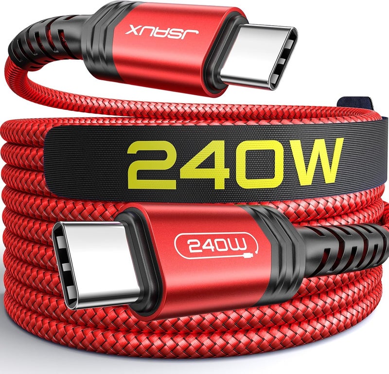 JSAUX 240W USB C to USB C Cable 3M, Type C Cable PD 3.1 usb C Fast Charging Cable Compatible with MacBook Pro Air, iPad, Dell XPS, iPhone 17/Air/17 Pro Max/16/15, iPhone 17e, Samsung Galaxy S24,  Pixel - Image 1