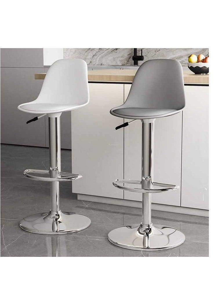NORAN bar stools kitchen bar stool leather barstools swivel lift counter chairs( WHITE)  - Image 2