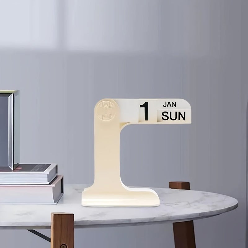 1pc Rotating Desk Calendar Weekly Monthly View Spinning Base Reusable Office Planner - Image 4