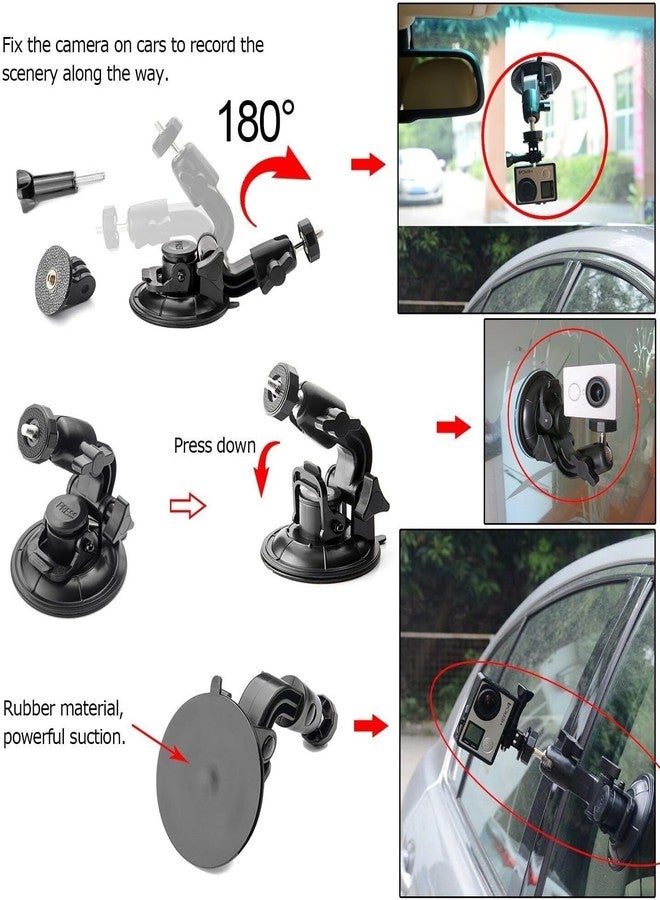 شوبيي حامل كاميرا الحركة من شوبي، مزود بكوب شفط، مناسب للزجاج الأمامي، مع محول ثلاثي القوائم ومسمار 1/4 بوصة، متوافق مع كاميرات الحركة Osmo Action 6/5Pro/4/3 وHero 13/12/11/10/9/8 - Image 3