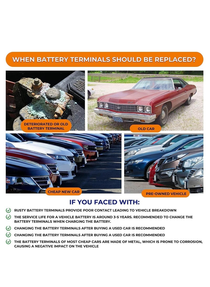 Loquat Negative  Positive Battery Terminals，Clamps Connectors Applicated in Car,Van and More - Image 5