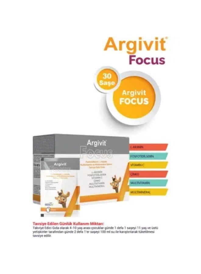 Argivit Focus Sachet: Advanced Multivitamin, Multimineral, L-Arginine, Phosphatidylserine Supplement - Image 2