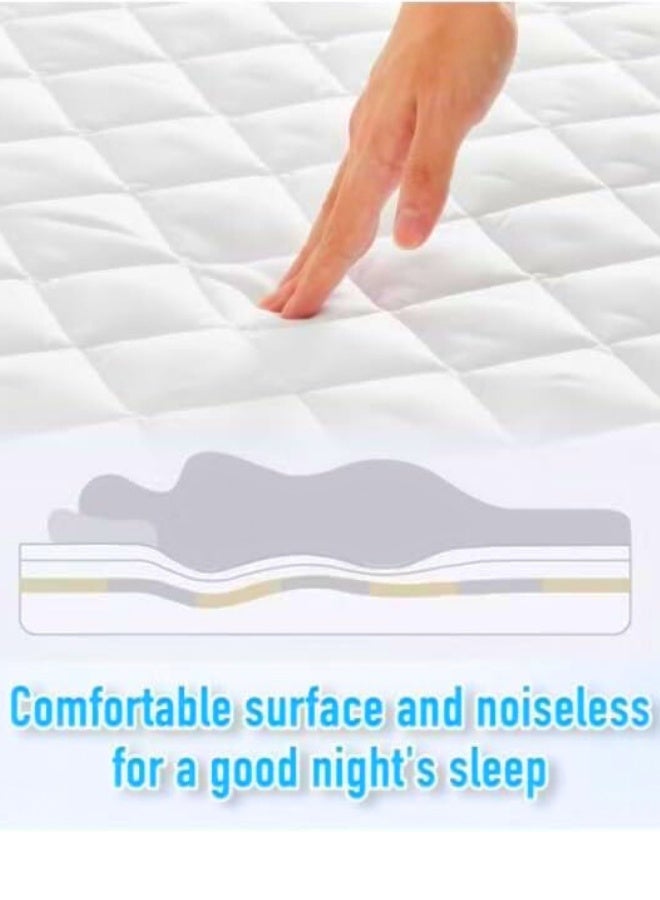 Chase Up Waterproof Bedding Quilted Fitted Mattress Pad, King Size (180x200+35 cm), Elastic Fitted Mattress Topper Protector and Cover Stretches up to 35cm Deep, Machine Washable - Image 3