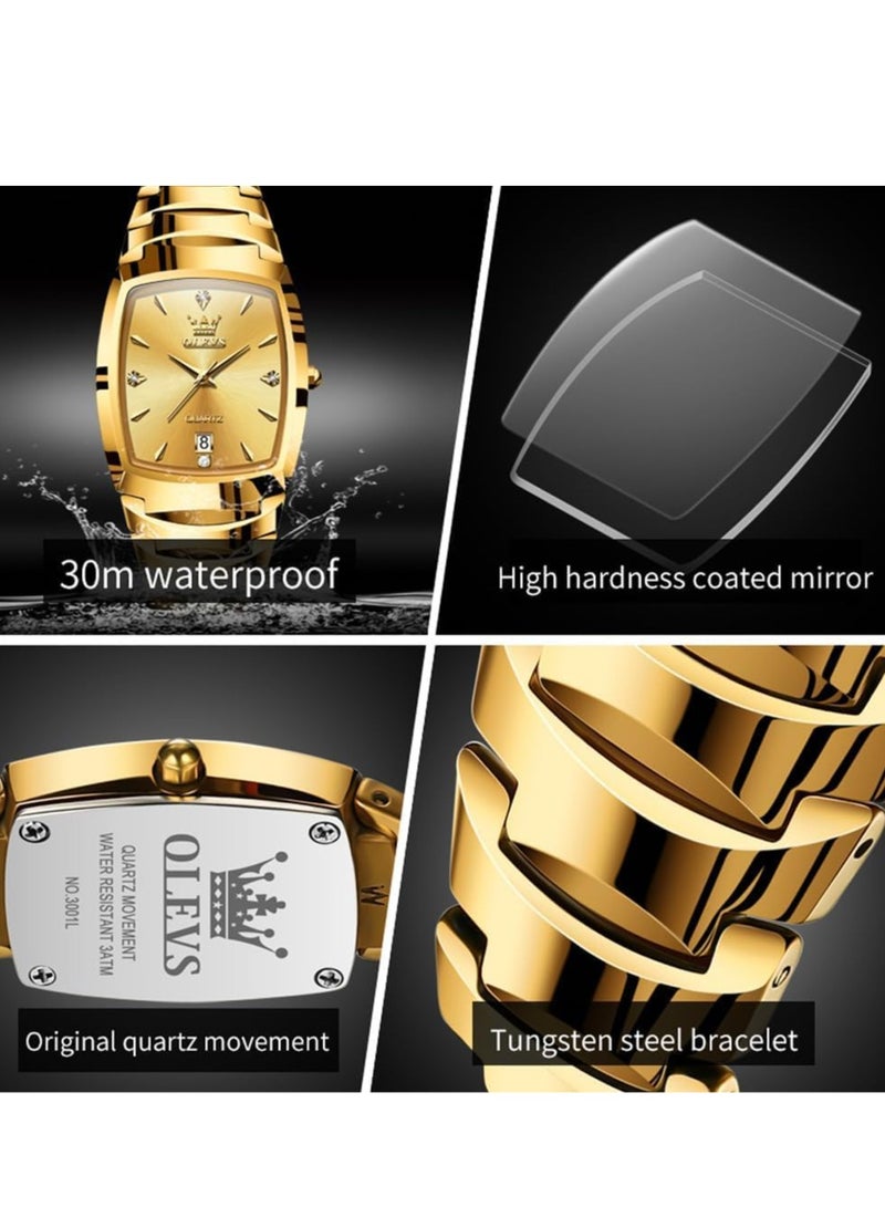 OLEVS Pair Men Women Watches Set Analog Date Diamond Stainless Steel Waterproof Luminous Watch 7006 - Image 5