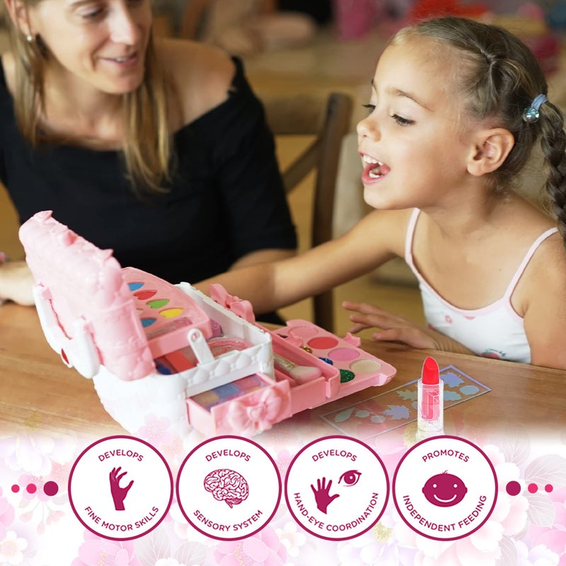 Mrabbitoo Kids Makeup Kit for Girl - Kids Makeup Kit Toys for Girls,Play Real Makeup Girls Toys,Washable Make Up for Little Girls,Non Toxic Toddlers Cosmetic for Children Age 3-12 Years Old,Teen (Pink) - Image 2