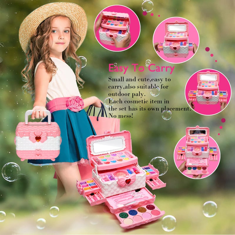 Mrabbitoo Kids Makeup Kit for Girl - Kids Makeup Kit Toys for Girls,Play Real Makeup Girls Toys,Washable Make Up for Little Girls,Non Toxic Toddlers Cosmetic for Children Age 3-12 Years Old,Teen (Pink) - Image 4