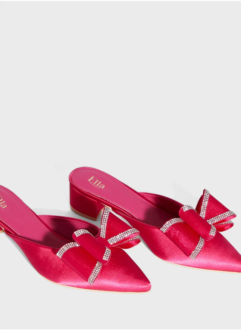 ELLA Oversized Diamante Bow Pump
