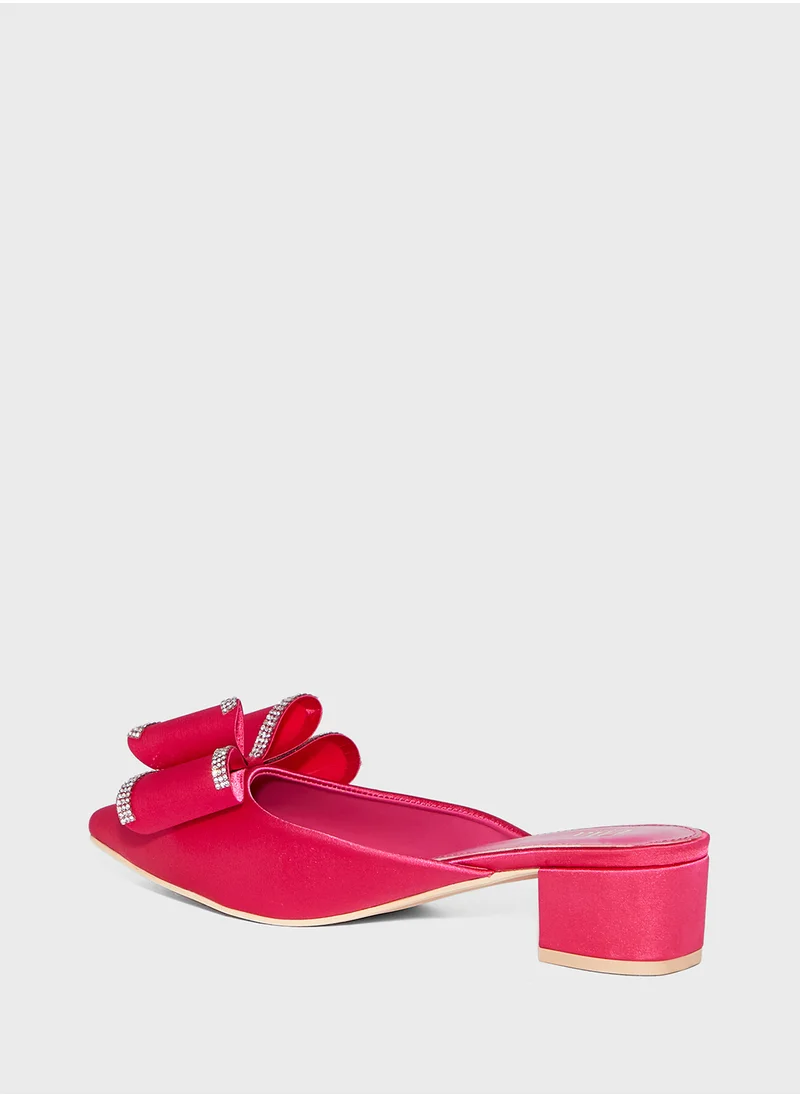 ELLA Oversized Diamante Bow Pump