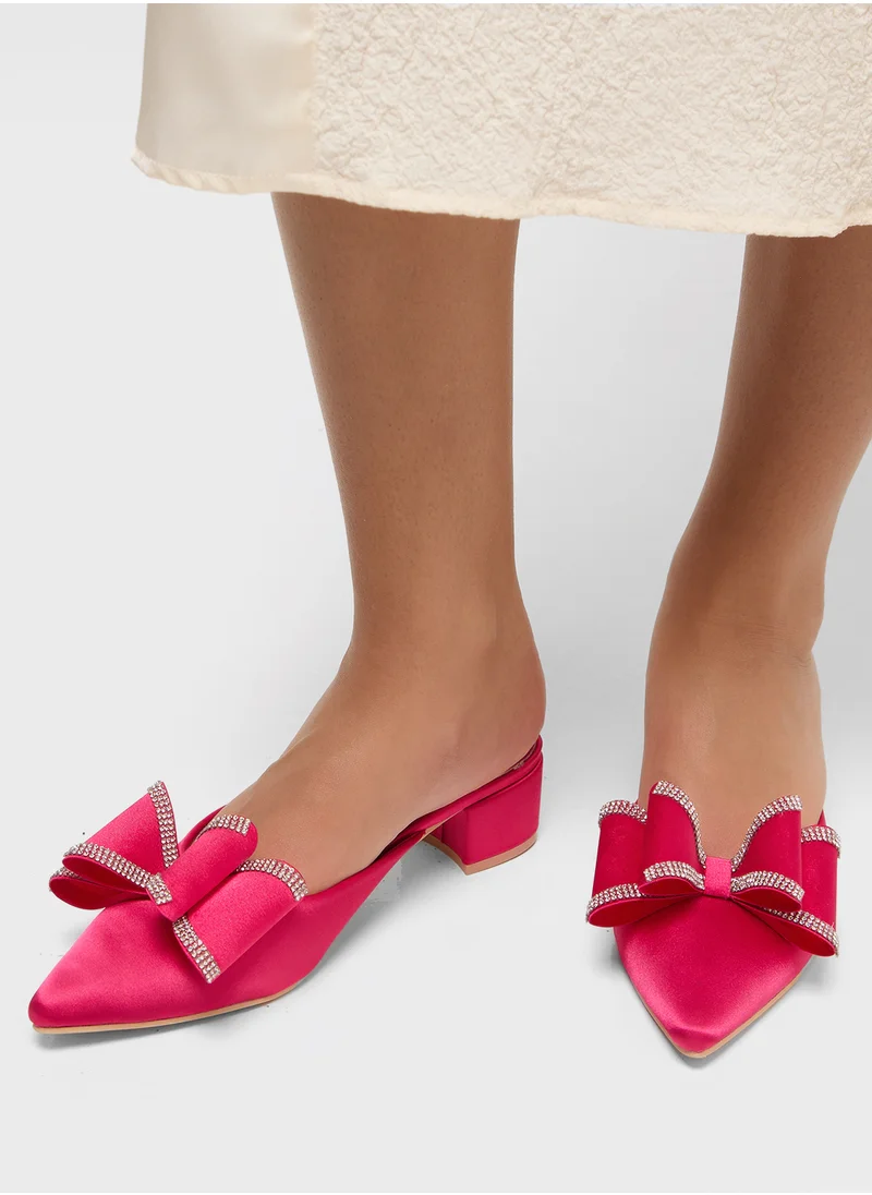 ELLA Oversized Diamante Bow Pump