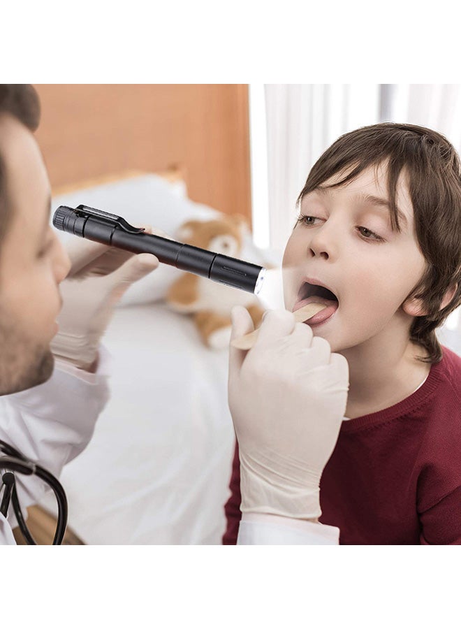 LED Flashlight Clip Mini Torch Pen Light Black 12.5x1.4cm - Image 4