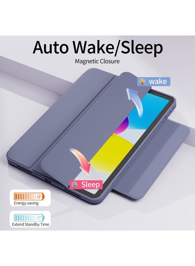 kenke غطاء KENKE لجهاز iPad A16 الجيل 11/10 2025/2022 (11" / 10.9 بوصة) مع حامل قلم، غطاء هجين قابل للفصل مغناطيسي، زاوية عمودية/أفقية، ظهر صلب شفاف، وضع السكون/الاستيقاظ التلقائي، بنفسجي - Image 3
