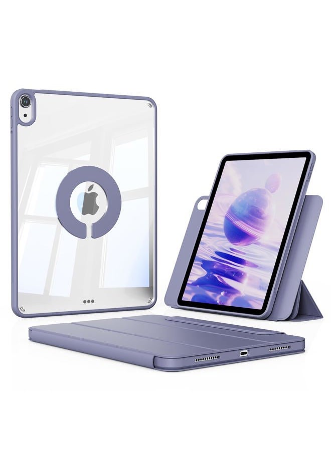 kenke غطاء KENKE لجهاز iPad A16 الجيل 11/10 2025/2022 (11" / 10.9 بوصة) مع حامل قلم، غطاء هجين قابل للفصل مغناطيسي، زاوية عمودية/أفقية، ظهر صلب شفاف، وضع السكون/الاستيقاظ التلقائي، بنفسجي - Image 1